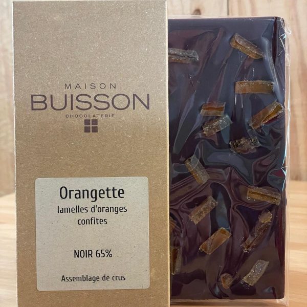 Tablette chocolat noir garnie avec des orangettes – Image 3