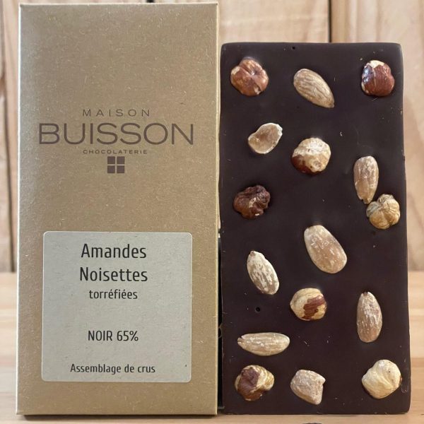 Tablette au chocolat noir garnie d'amandes et noisettes grillées – Image 3